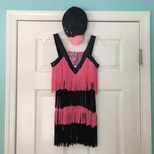 Girls Tap and Jazz Flapper Style Costume with Hat.